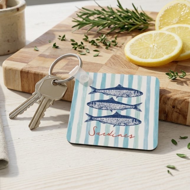 Porte-clés Sardines Rayures Esthétique Pêcheur (Créateur téléchargé)
