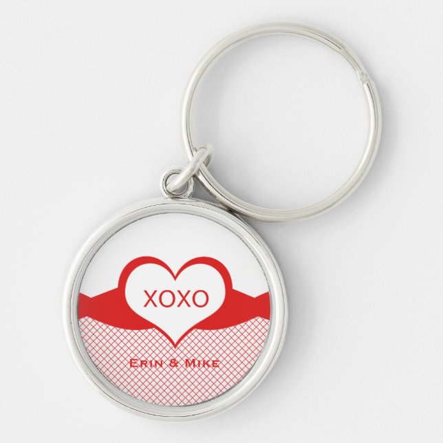 Porte-clés Sassy Heart Fishnet Porte - clé, Rouge (Devant)