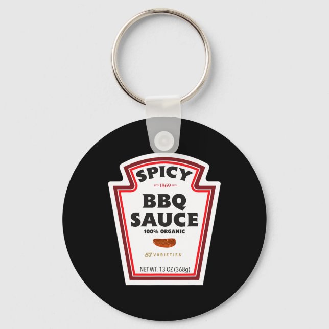 Porte-clés Sauce barbecue épicée Étiquette Drôle Halloween Co (Recto)