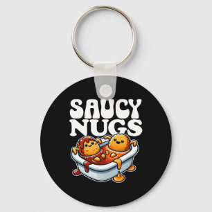 Porte-clés Sauce Bbq Saucy Nugs Cartoon Food Drôle Sauce Chic
