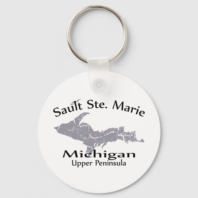 Porte-clés Sault Ste Marie Michigan Plan Porte - clé (Recto)