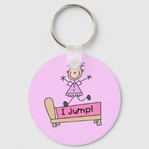 Porte-clés Saut sur le lit Stick Figure Girl