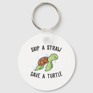 Porte-clés Sauter Une Paille Économiser Une Tortue Permet De
