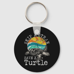 Porte-clés Sauter Une Paille Sauver Une Tortue