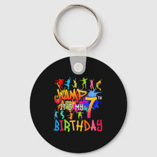 Porte-clés Sautons C'est Mon Anniversaire 7 Ans Trampoline An