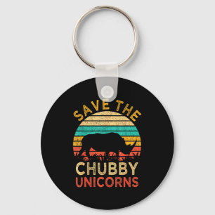 Porte-clés Sauver Les Licornes Joufflues Vintage Drôle Rhino