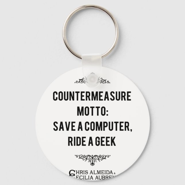 Porte-clés Sauver un ordinateur, monter un Geek (Recto)
