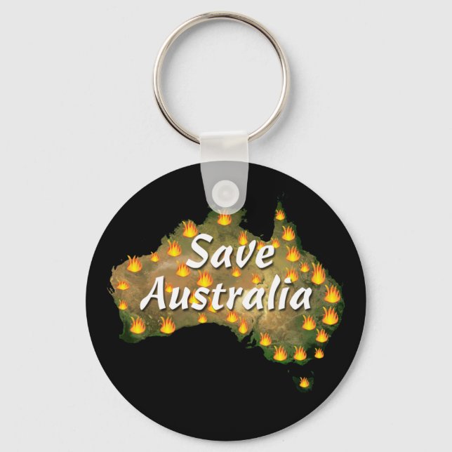 Porte-clés Sauvez l'Australie de la catastrophe de Bushfire (Recto)