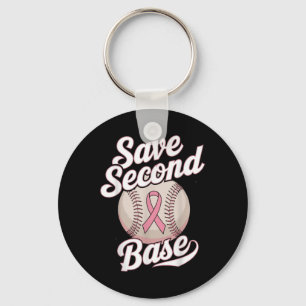 Porte-clés Sauvez le 2e joueur de baseball de la base Cancer