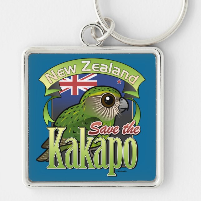 Porte-clés Sauvez le Kakapo de la Nouvelle Zélande (Devant)