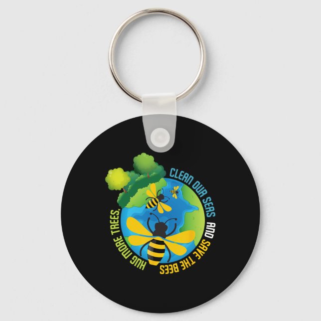 Porte-clés Sauvez les abeilles - Jour des terres De l'environ (Recto)