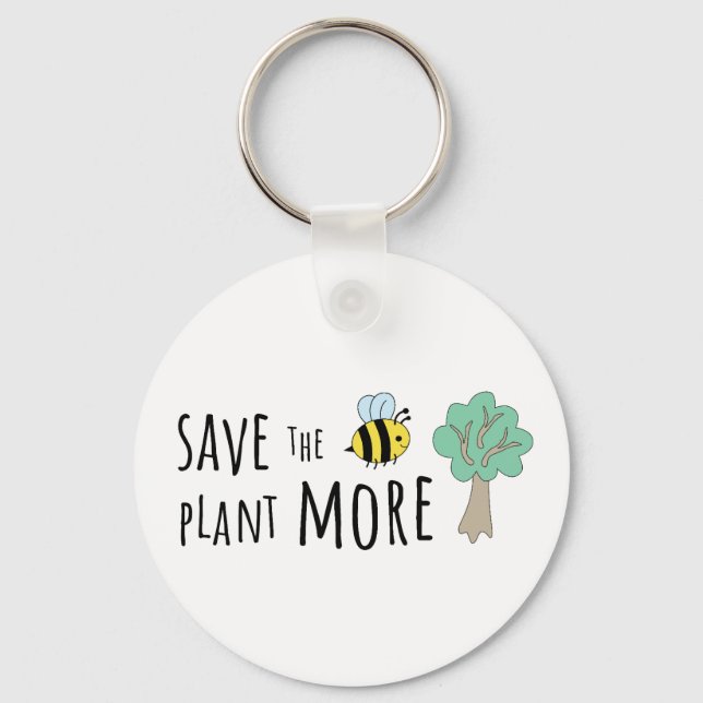Porte-clés Sauvez les abeilles, Plante plus d'arbres! (Recto)