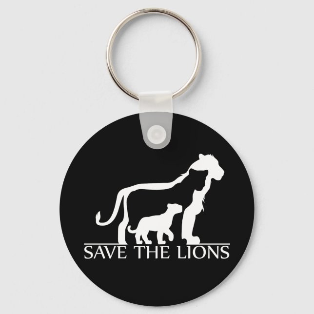 Porte-clés Sauvez les lions (blancs) (Recto)