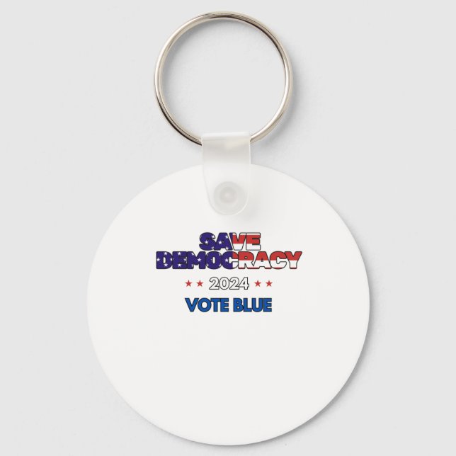 Porte-clés Save Democracy Vote Blue (Recto)