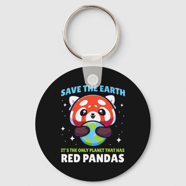 Porte-clés Save Earth Red Panda Design - Drôle Animal Earth D (Recto)