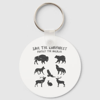 Porte-clés Save The Rainforest Protect The Wildlife Animal Gr