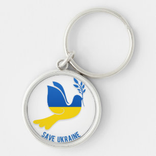 Porte-clés Save Ukraine Round Keychain
