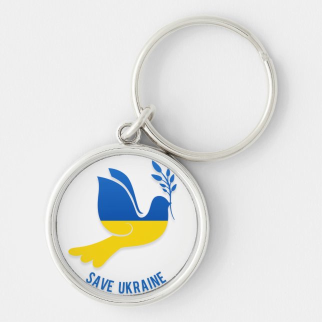 Porte-clés Save Ukraine Round Keychain (Devant)