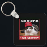 Porte-clés Save Your Pets Vote for Trump US Election Citation<br><div class="desc">Save Your Pets Vote for Trump US Election Drôle Citation Vote</div>