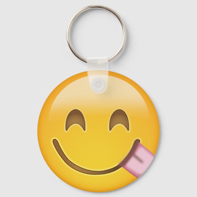Porte-clés Savourer le visage délicieux nourriture Emoji (Recto)