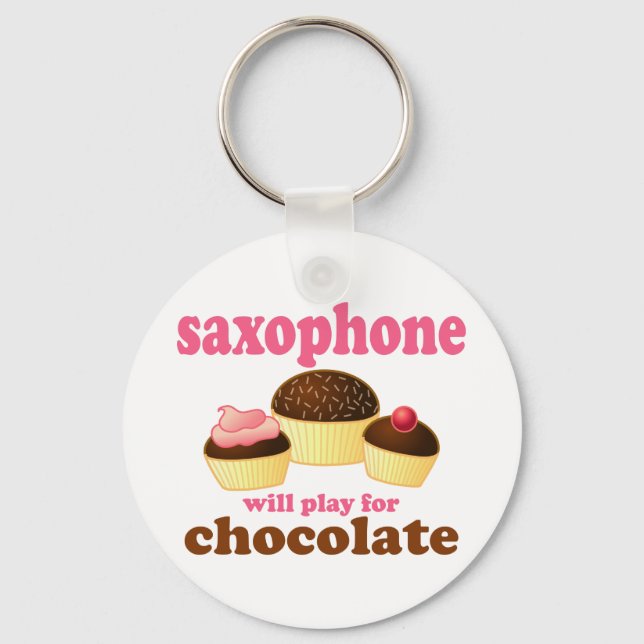 Porte-clés Saxophone au chocolat amusant (Recto)