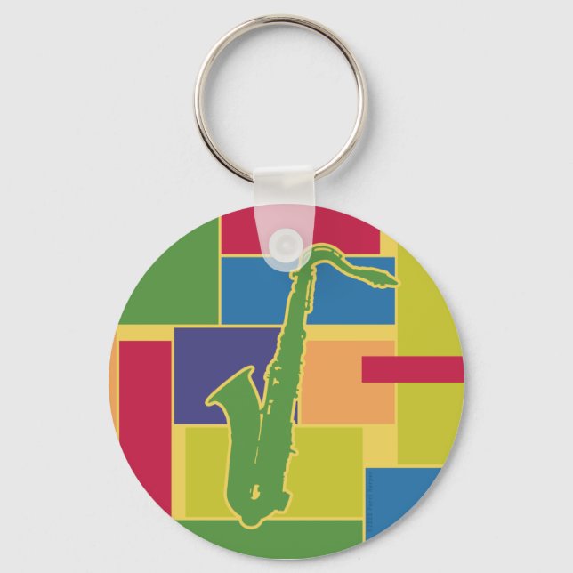 Porte-clés Saxophone Colorblocks (Recto)