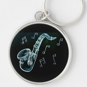 Porte-clés Saxophone et notes de musique