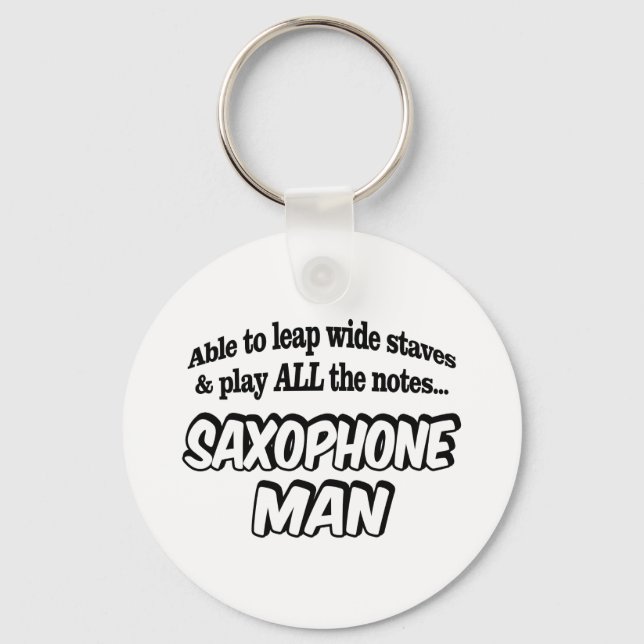 Porte-clés Saxophone Man - Music Superhero (Recto)