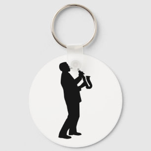 Porte-clés Saxophoniste de joueur de saxophone