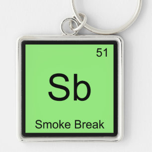 Porte-clés Sb - Fumée Break Chimie Élément Symbole Tee
