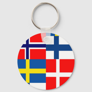 Porte-clés Scandinavian Flags Quartet