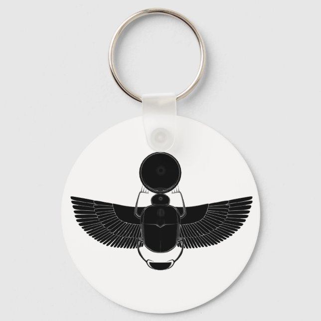 Porte-clés Scarab noir et blanc (Recto)