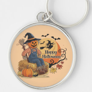 Porte-clés Scarecrow Citrouille Halloween Vibes rustiques Art