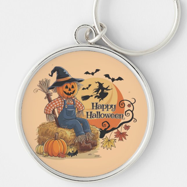 Porte-clés Scarecrow Citrouille Halloween Vibes rustiques Art (Devant)