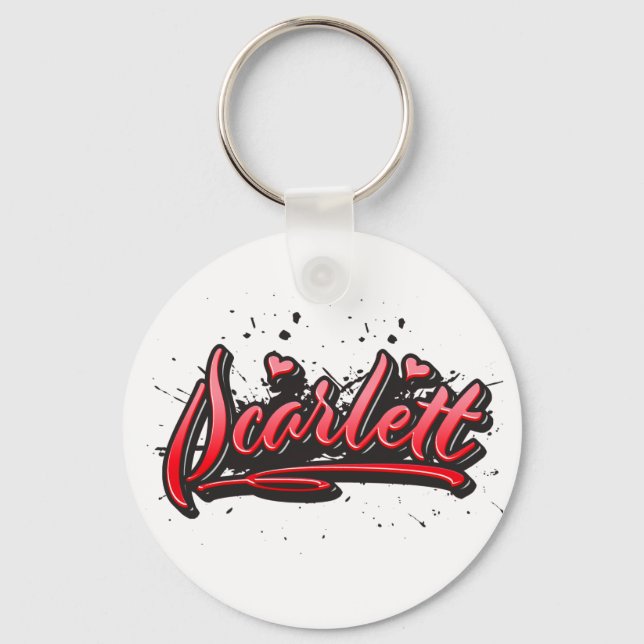 Porte-clés Scarlett red Heart Graffiti (Recto)