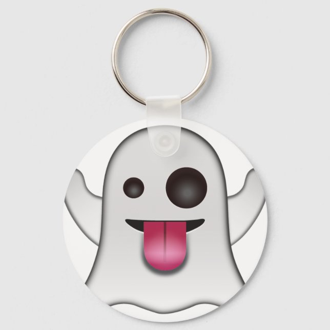 Porte-clés Scary Ghost Emoji Cool Fun (Recto)