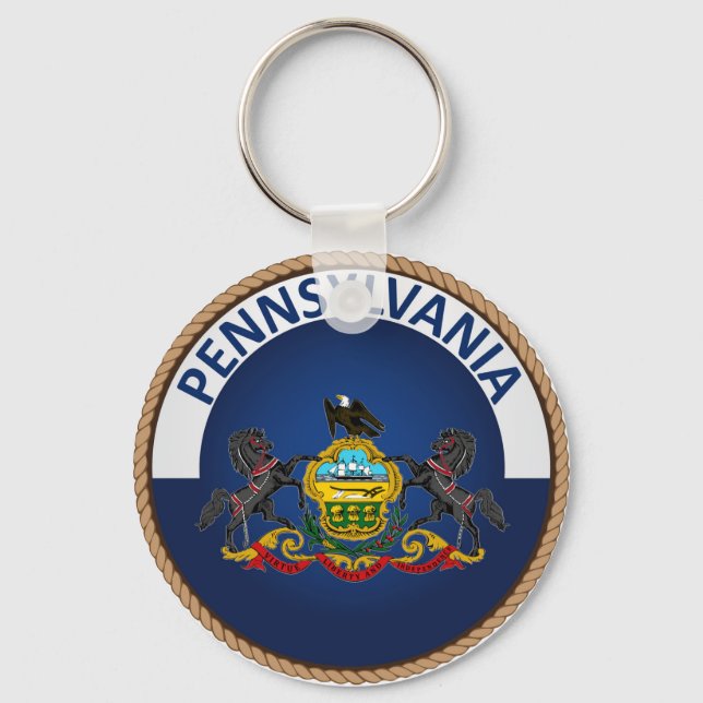 Porte-clés Sceau de drapeau de l'État de Pennsylvanie (Recto)