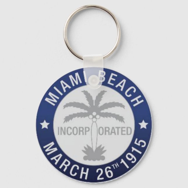 Porte-clés Sceau de Miami Beach, Floride (Recto)