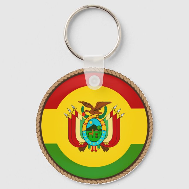 Porte-clés Sceau du drapeau cool Bolivie (Recto)