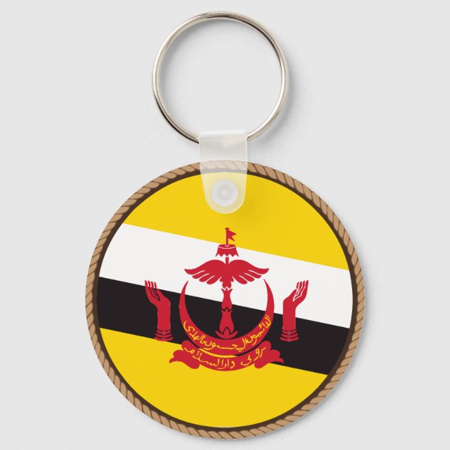 Porte-clés Sceau du drapeau cool Brunei (Recto)