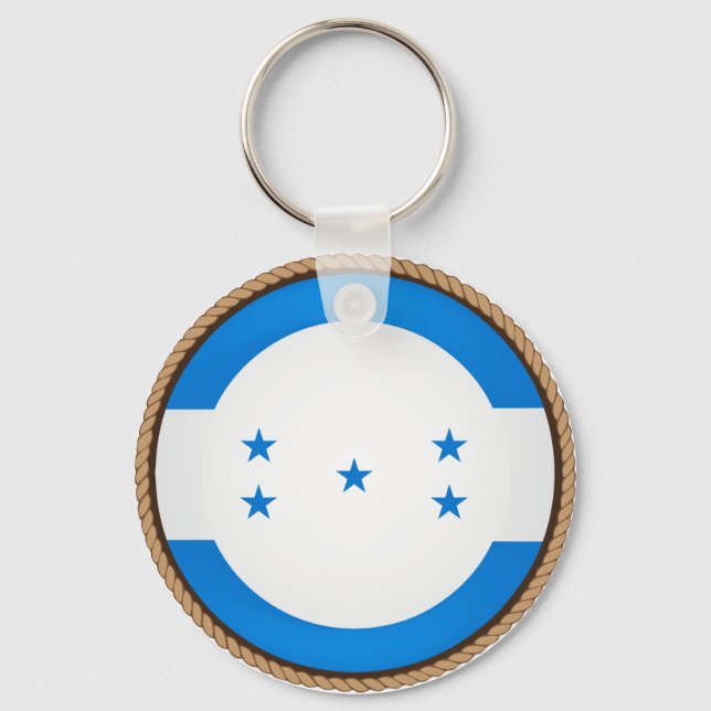 Porte-clés Sceau du drapeau cool du Honduras (Recto)