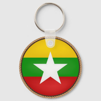 Porte-clés Sceau du drapeau cool du Myanmar