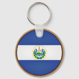 Porte-clés Sceau du drapeau cool El Salvador