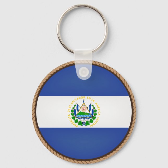 Porte-clés Sceau du drapeau cool El Salvador (Recto)