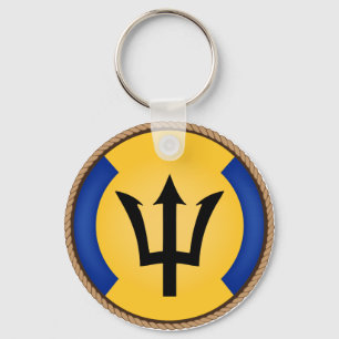 Porte-clés Sceau du drapeau de la Barbade cool