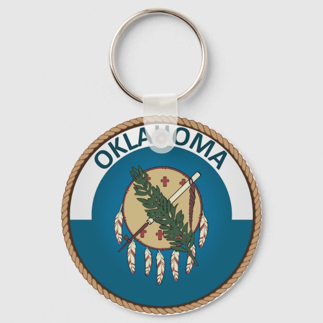 Porte-clés Sceau du drapeau de l'État de l'Oklahoma (Recto)