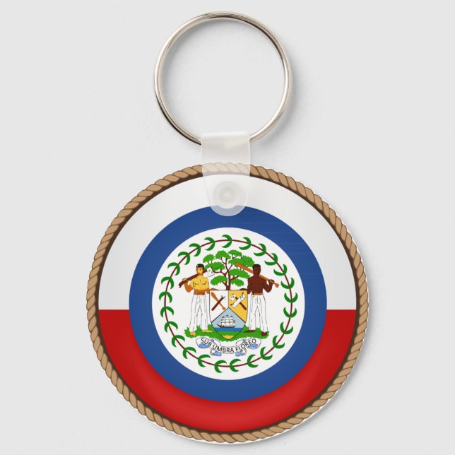 Porte-clés Sceau du drapeau du Belize cool (Recto)