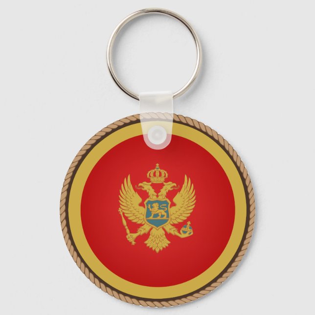 Porte-clés Sceau du drapeau du Monténégro cool (Recto)