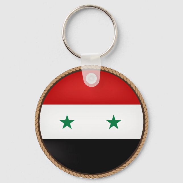 Porte-clés Sceau du drapeau syrien cool (Recto)