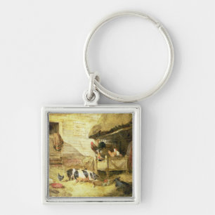 Porte-clés Scène de basse cour